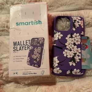 artis Wallet Slayer iPhone 15 Pro Max Case - Purple Floral